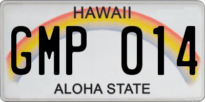 HI license plate GMP014