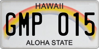 HI license plate GMP015