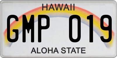 HI license plate GMP019