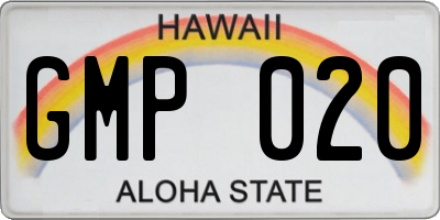 HI license plate GMP020
