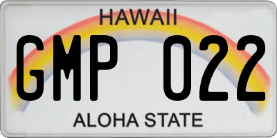 HI license plate GMP022