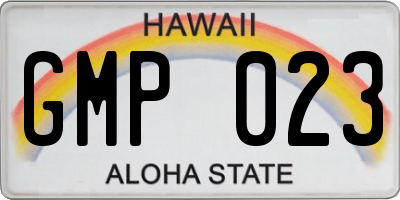 HI license plate GMP023