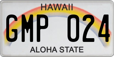 HI license plate GMP024