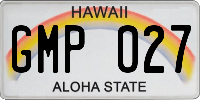HI license plate GMP027