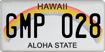 HI license plate GMP028
