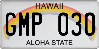 HI license plate GMP030