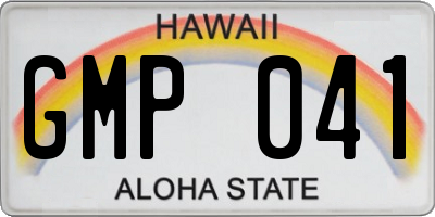 HI license plate GMP041