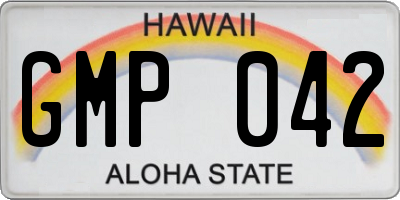 HI license plate GMP042