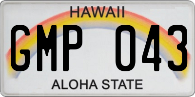 HI license plate GMP043