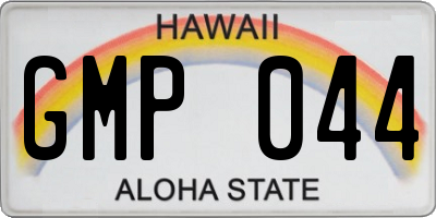 HI license plate GMP044