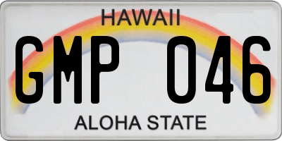 HI license plate GMP046