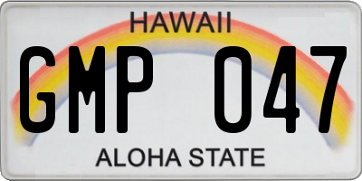 HI license plate GMP047