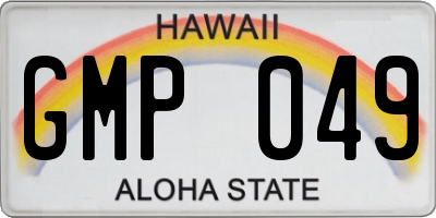 HI license plate GMP049
