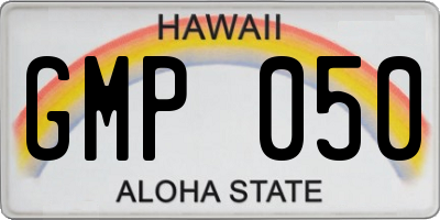 HI license plate GMP050