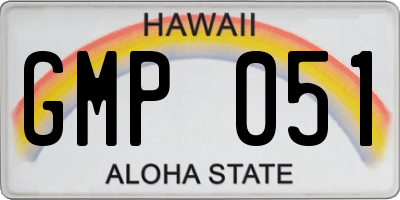 HI license plate GMP051