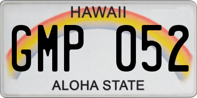 HI license plate GMP052