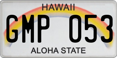 HI license plate GMP053