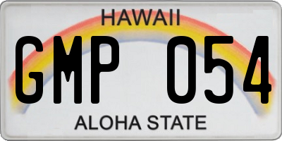 HI license plate GMP054