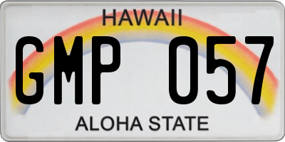 HI license plate GMP057