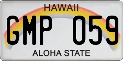 HI license plate GMP059