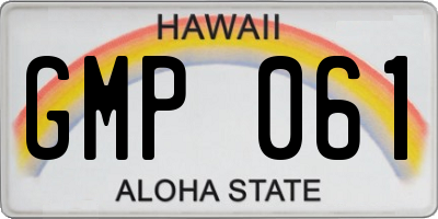 HI license plate GMP061