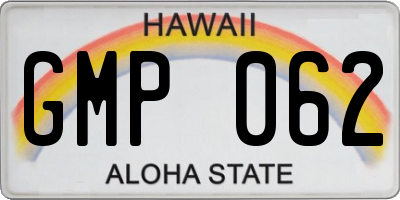 HI license plate GMP062