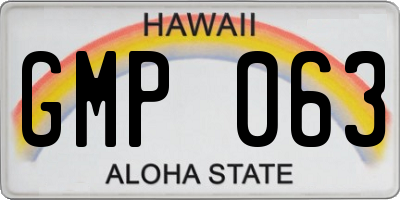HI license plate GMP063