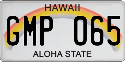HI license plate GMP065