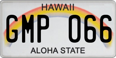 HI license plate GMP066