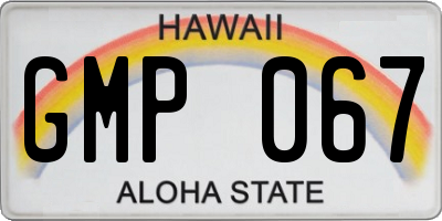 HI license plate GMP067