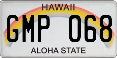 HI license plate GMP068