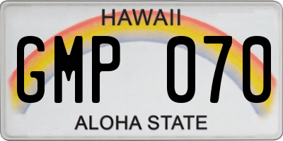 HI license plate GMP070
