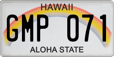 HI license plate GMP071