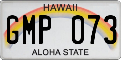 HI license plate GMP073