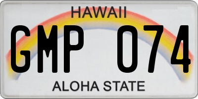 HI license plate GMP074