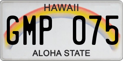 HI license plate GMP075