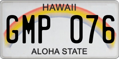 HI license plate GMP076