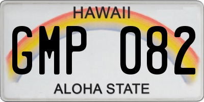 HI license plate GMP082
