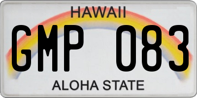 HI license plate GMP083