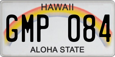 HI license plate GMP084