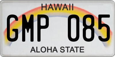 HI license plate GMP085
