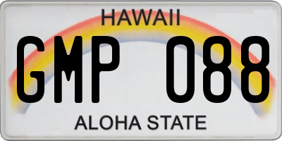 HI license plate GMP088