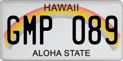 HI license plate GMP089