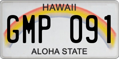 HI license plate GMP091