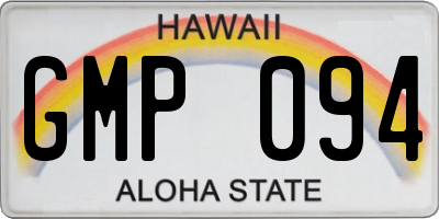 HI license plate GMP094