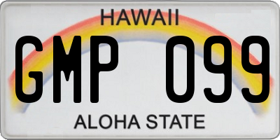 HI license plate GMP099