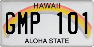 HI license plate GMP101