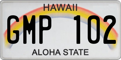 HI license plate GMP102