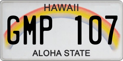 HI license plate GMP107