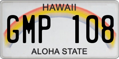 HI license plate GMP108
